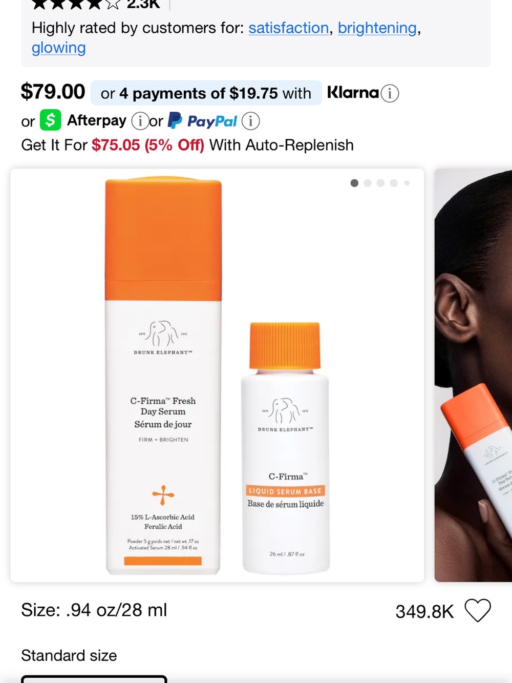 Drunk Elephant Vitamin C Serum Duo — White & 🍊